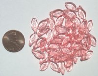 50 12x6mm True Pink Narrow Leaf